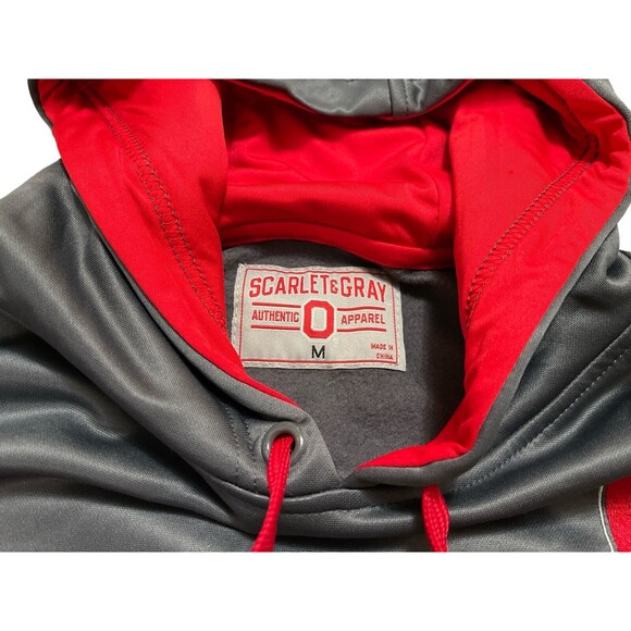 SCARLET & GRAY NCAA OHIO STATE EMBROIDERED HOODED SWEATSHIRT MENS Med new w/tag - Picture 5 of 6